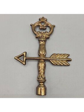 Vintage Cast Metal Arrow Laurel Leaf Column Lamp Finial Bouillotte Ornate Top